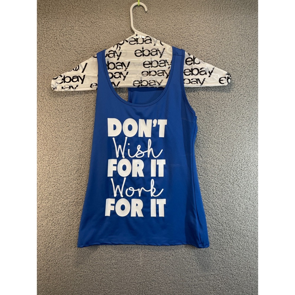 EVCR  Sport Large  Muscle‎ Tank Top Work For It Gym Blue